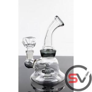 CURVED NECK COLOR WHEEL GLASS WATER PIPE 6inch